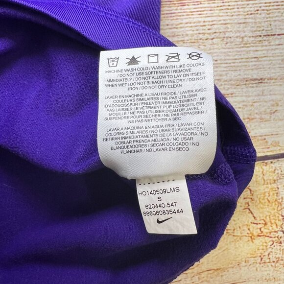 Nike Pro Dri-FIT Purple Half Zip Pullover Size Small Thumbholes Workout Running - Picture 6 of 14